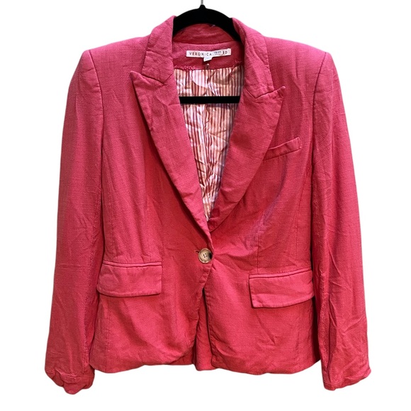 Veronica Beard Jackets & Blazers - VERONICA BEARD Jacket Womens Danielle Dickey Melon Pink One-Button Blazer